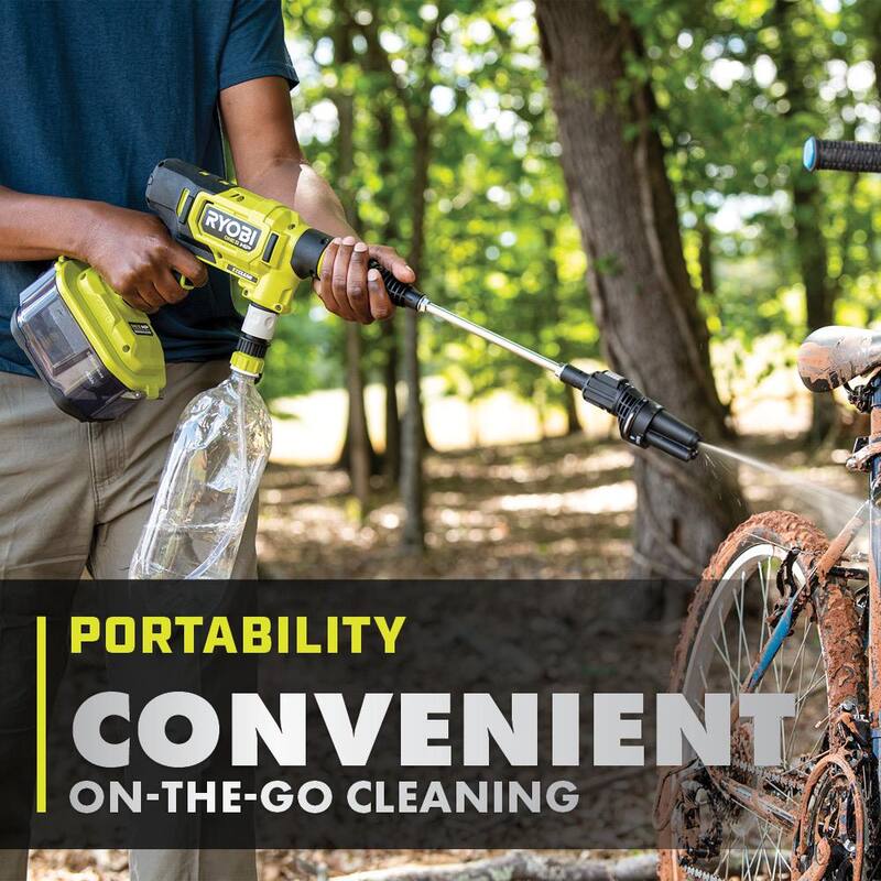 RYOBI ONE+ HP 18-Volt Brushless EZClean 600 PSI 0.7 GPM Cordless Electric Power Cleaner w/ 4.0Ah Battery, Charger, Accessories - RY121860K