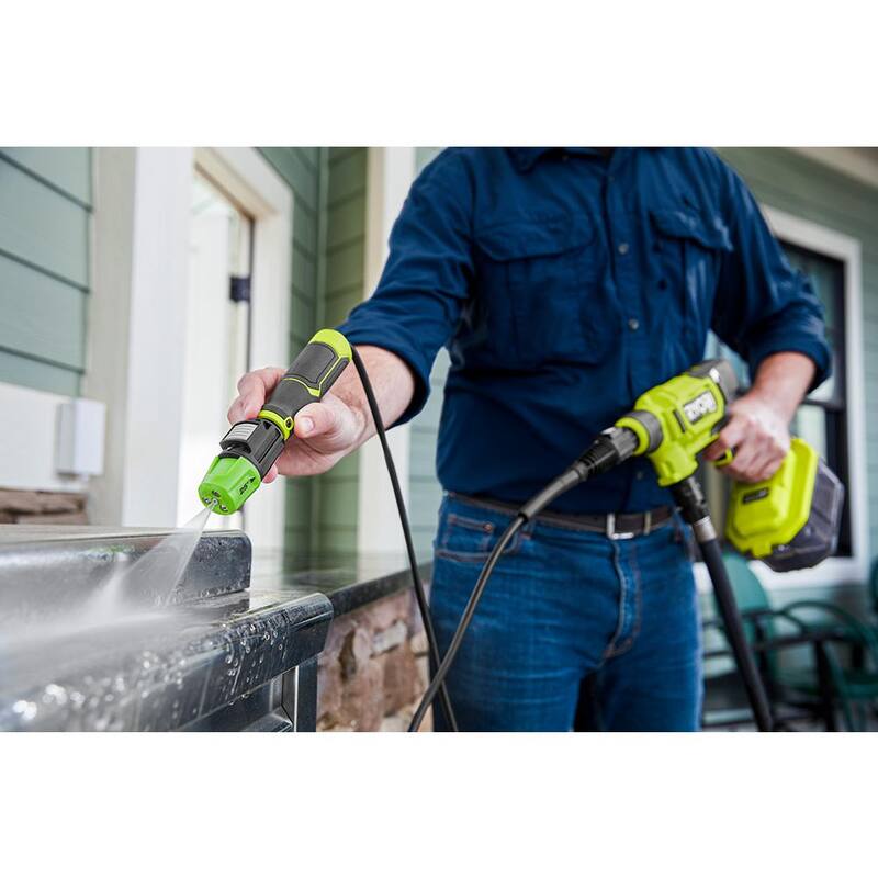RYOBI ONE+ HP 18-Volt Brushless EZClean 600 PSI 0.7 GPM Cordless Electric Power Cleaner w/ 4.0Ah Battery, Charger, Accessories - RY121860K