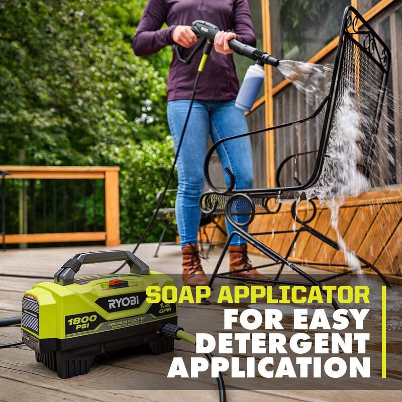 RYOBI 1800 PSI 1.2 GPM Cold Water Electric Pressure Washer with Surface Cleaner - RY141802-SC