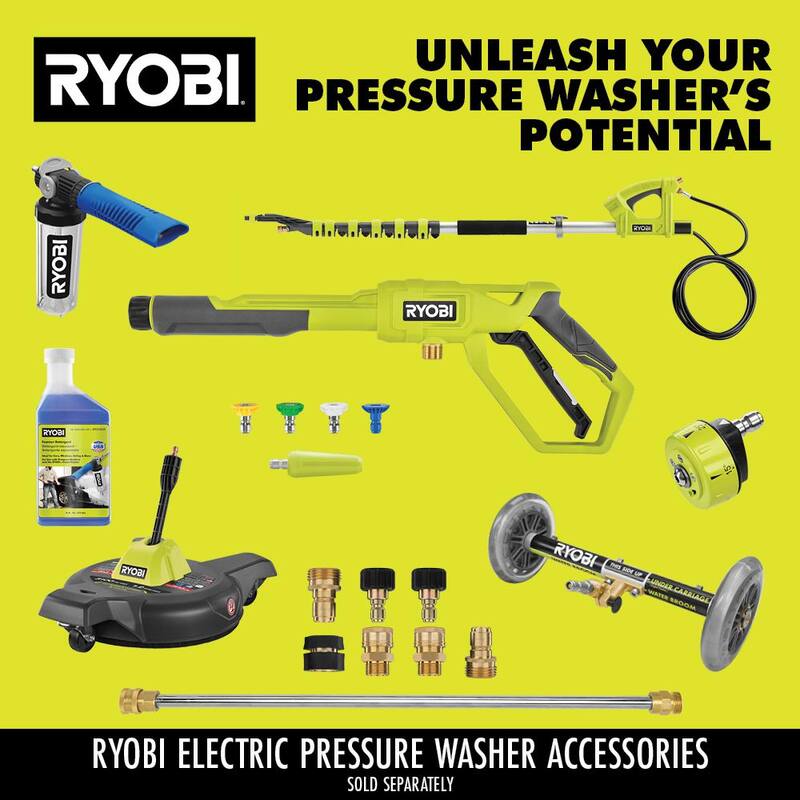 RYOBI 1800 PSI 1.2 GPM Cold Water Electric Pressure Washer with Surface Cleaner - RY141802-SC