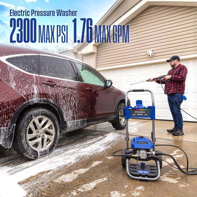 Westinghouse 2300 PSI 1.76 GPM 13 Amp Cold Water Electric Powered Pressure Washer with Turbo Nozzle and 5-Quick Connect Tips - WPX2300e