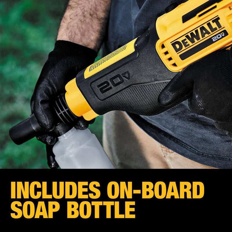 DEWALT 20V MAX 550 PSI 1.0 GPM Cold Water Cordless Battery Power Cleaner with 4 Nozzles (Tool Only) - DCPW550B