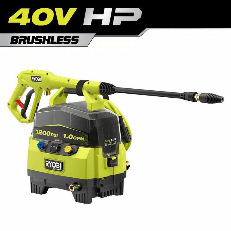 RYOBI 40V 1200 PSI 1.0 GPM Cordless Electric Cold Water Pressure Washer (Tool Only) - RY40HPPW12B