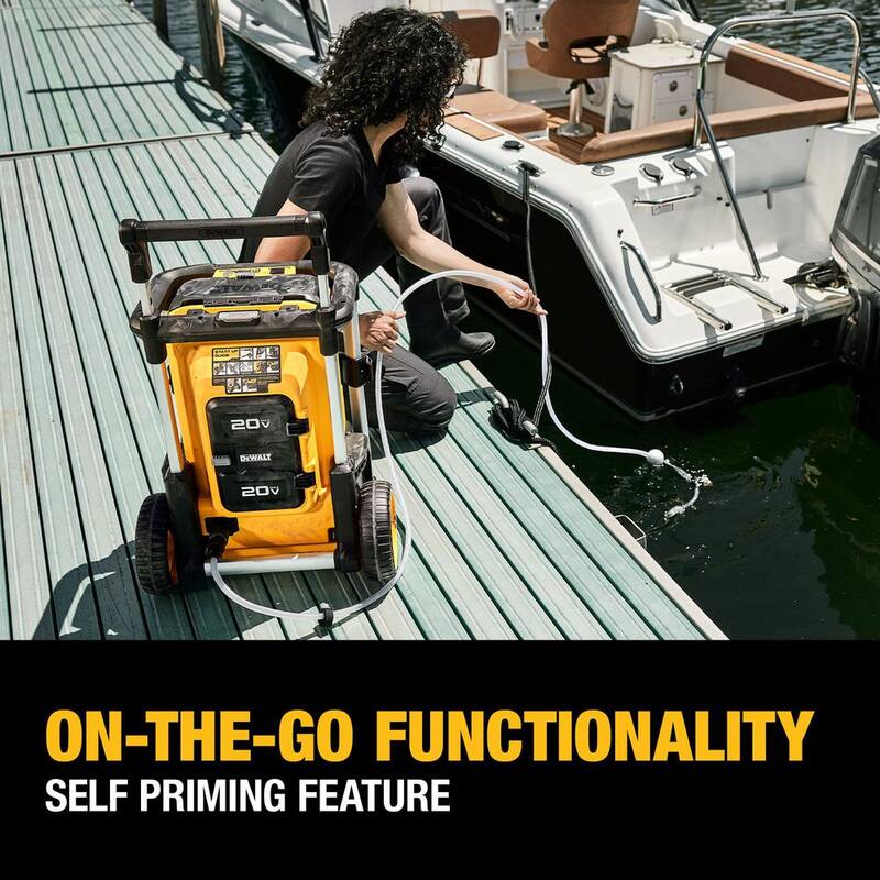 DEWALT 20V MAX 1600 PSI 1.2 GPM Cold Water Cordless Pressure Washer Kit with (2) FLEXVOLT 12 Ah Batteries and (2) Chargers - DCPW1600Y2
