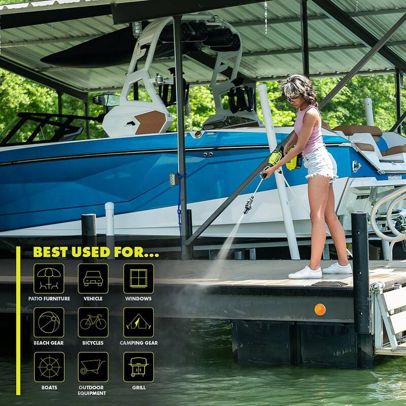 RYOBI ONE+ HP 18V Brushless EZClean 600 PSI 0.7 GPM Cordless Battery Cold Water Power Cleaner with 4.0 Ah Battery and Charger - RY121852K