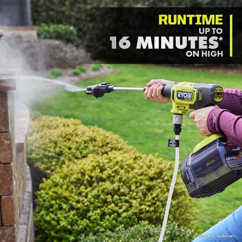 RYOBI 40V HP Brushless EZClean 600 PSI 0.7 GPM Cold Water Electric Power Cleaner (Tool-Only) - RY124050