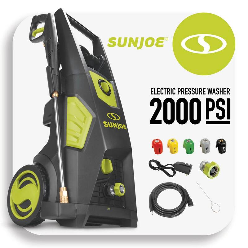 Sun Joe 2000 PSI 1.09 GPM 13 Amp Brushless Induction Cold Water Corded Electric Pressure Washer with Brass Hose Connector - SPX3500