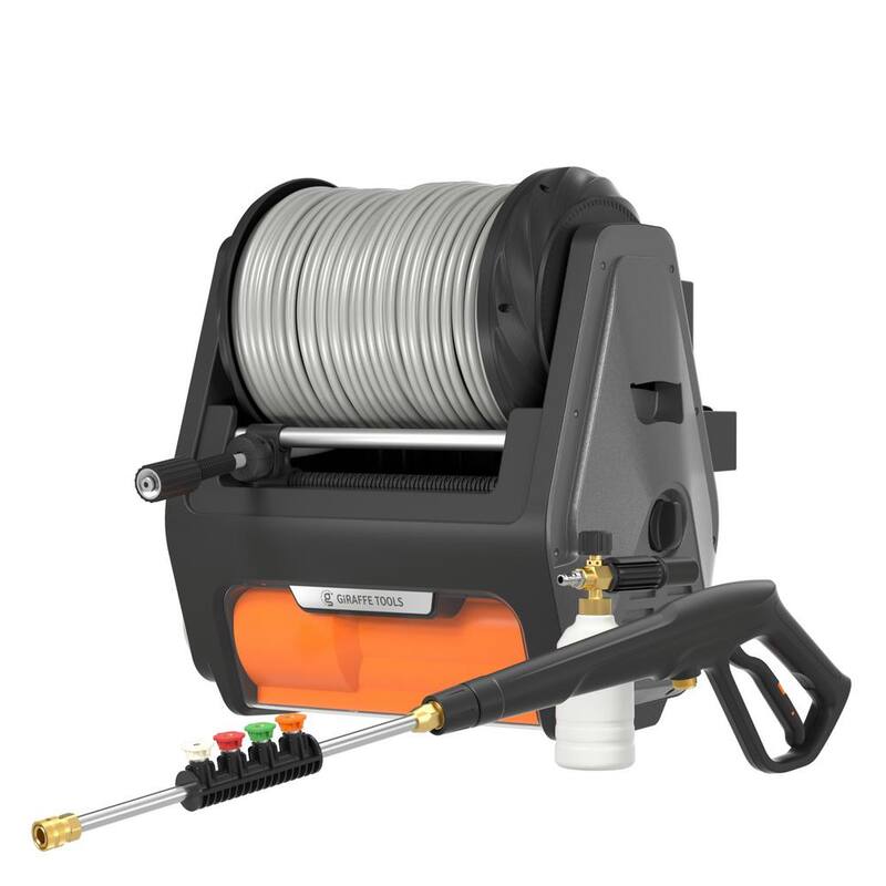 Giraffe Tools Grandfalls Pressure Washer-1/2 in. 100 ft., Ultra-Soft and Replaceable Hose, 3300 PSI, Bach Sliver - HP174-G30