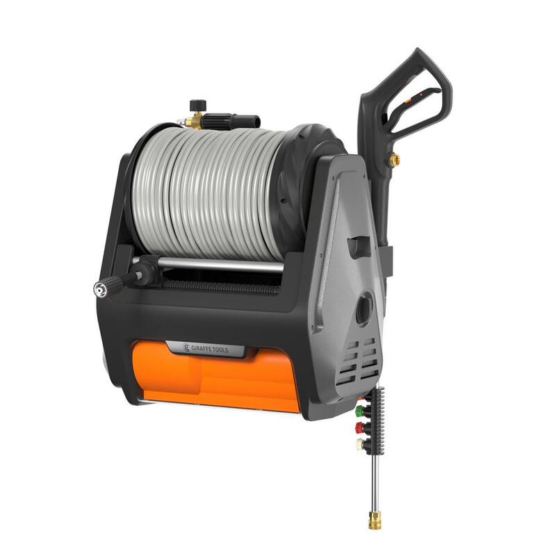 Giraffe Tools Grandfalls Pressure Washer-1/2 in. 100 ft., Ultra-Soft and Replaceable Hose, 3300 PSI, Bach Sliver - HP174-G30