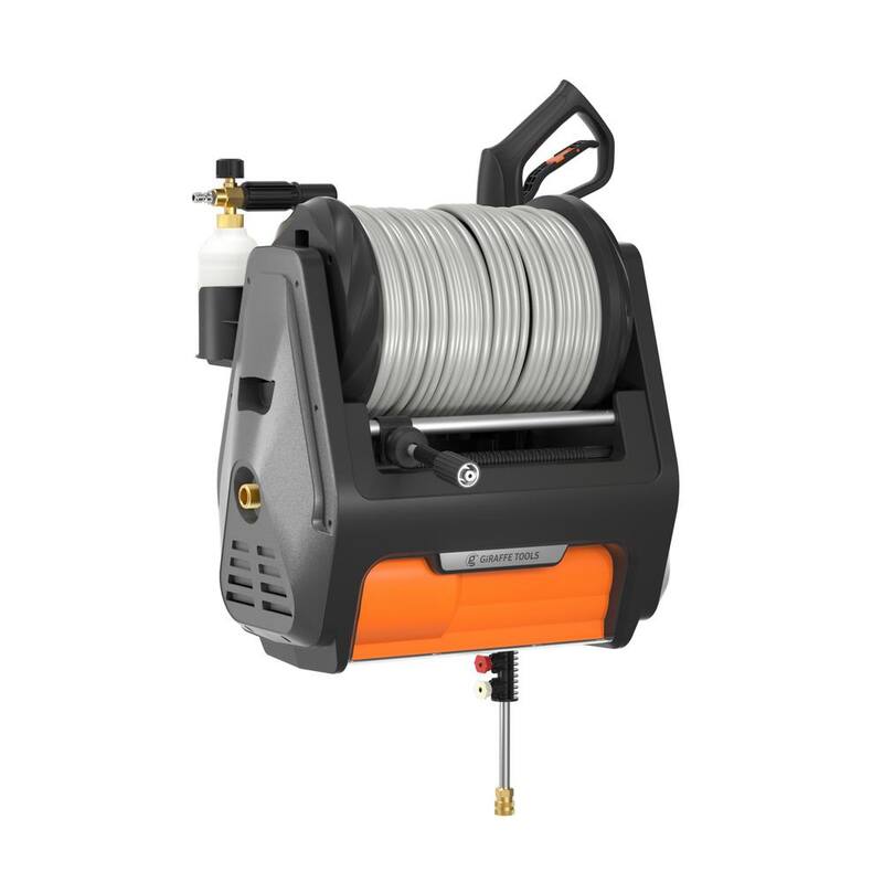 Giraffe Tools Grandfalls Pressure Washer-1/2 in. 100 ft., Ultra-Soft and Replaceable Hose, 3300 PSI, Bach Sliver - HP174-G30