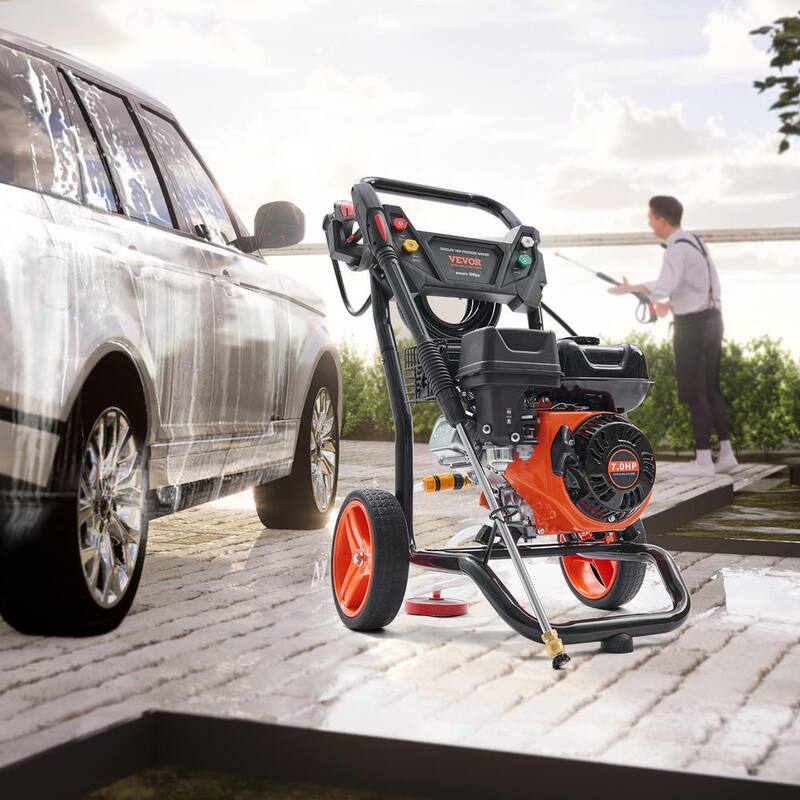 VEVOR Gas Pressure Washer, 3400 PSI 2.6 GPM, Gas Powered Pressure Washer with Aluminum Pump, Spray Gun and Extension Wand - R3400PSI26GPMHYZ0V0-0805