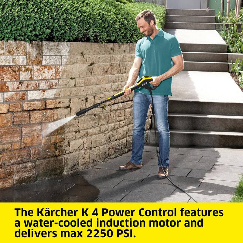 Karcher 2250 Max PSI 1.5 GPM K 4 Power Control Cold Water Corded Electric Induction Pressure Washer Vario and DirtBlaster Wands - 1.324-045.0