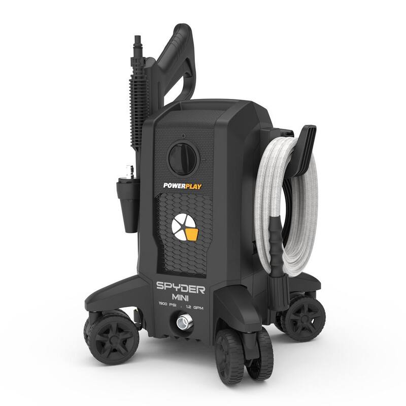 Powerplay Spyder Mini 1900 PSI 1.2GPM 13A Cold Water Electric Pressure Washer with 500 ml High Pressure Foam Cannon - SPYM1900V