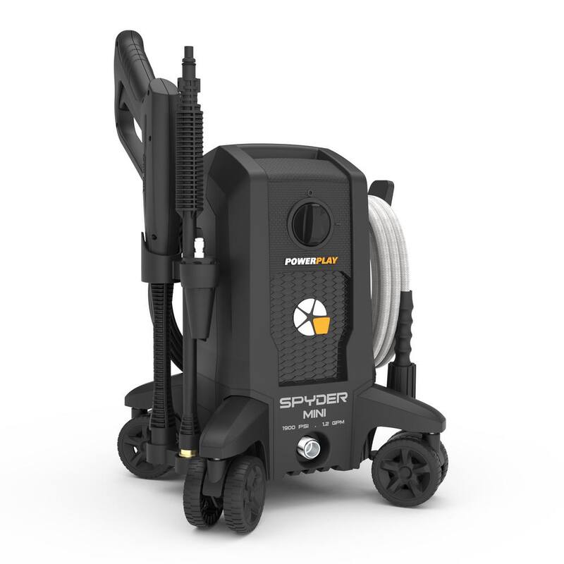 Powerplay Spyder Mini 1900 PSI 1.2GPM 13A Cold Water Electric Pressure Washer with 500 ml High Pressure Foam Cannon - SPYM1900V