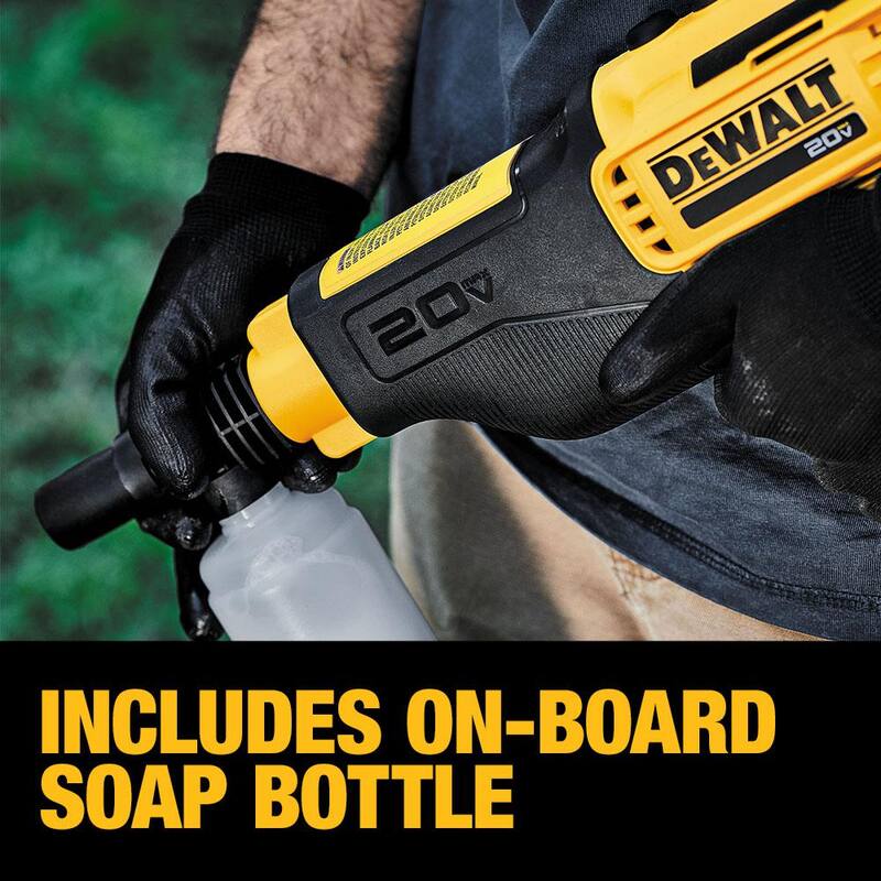 DEWALT 20V MAX 550 PSI 1.0 GPM Cold Water Cordless Power Cleaner with (1) 5Ah Battery, Charger & Tool Bag - DCPW550BWB205CK