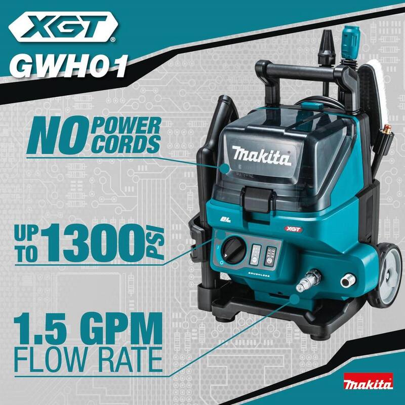 Makita 40V max XGT Brushless Cordless 1300 PSI 1.5 GPM Cold Water Pressure Washer (Tool-Only) - GWH01Z