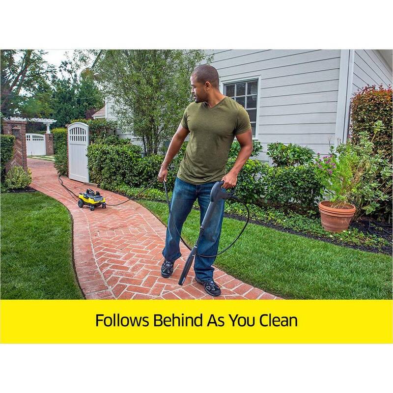 Karcher 1800 PSI 1.30 GPM K 3 Follow Me Portable Electric Power Pressure Washer on Wheels with Vario & Dirtblaster Spray Wands - 1.601-990.0