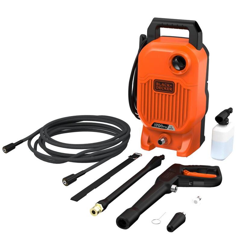 BLACK+DECKER 1700 PSI 1.2 GPM Cold Water Electric Pressure Washer with Integrated Wand and Hose Storage - BEPW1700
