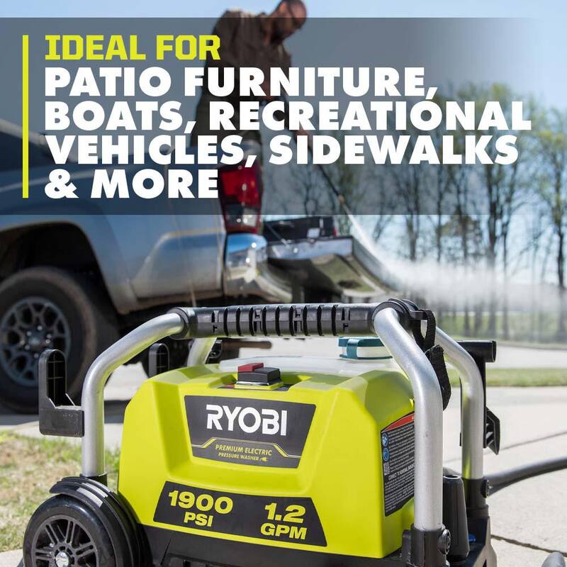 RYOBI 1900 PSI 1.2 GPM Cold Water Wheeled Corded Electric Pressure Washer - RY1419MT