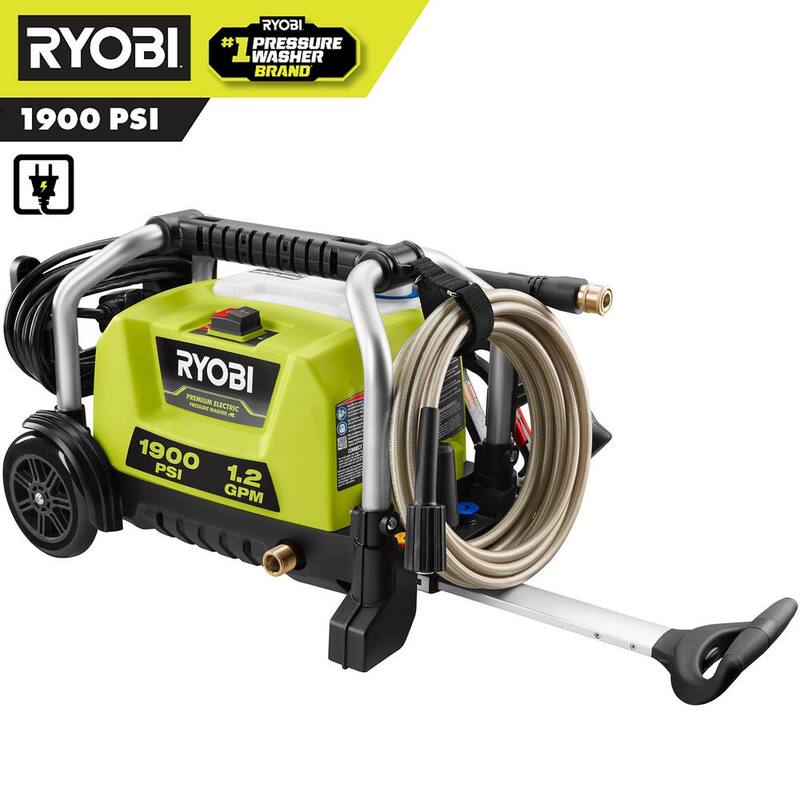 RYOBI 1900 PSI 1.2 GPM Cold Water Wheeled Corded Electric Pressure Washer - RY1419MT