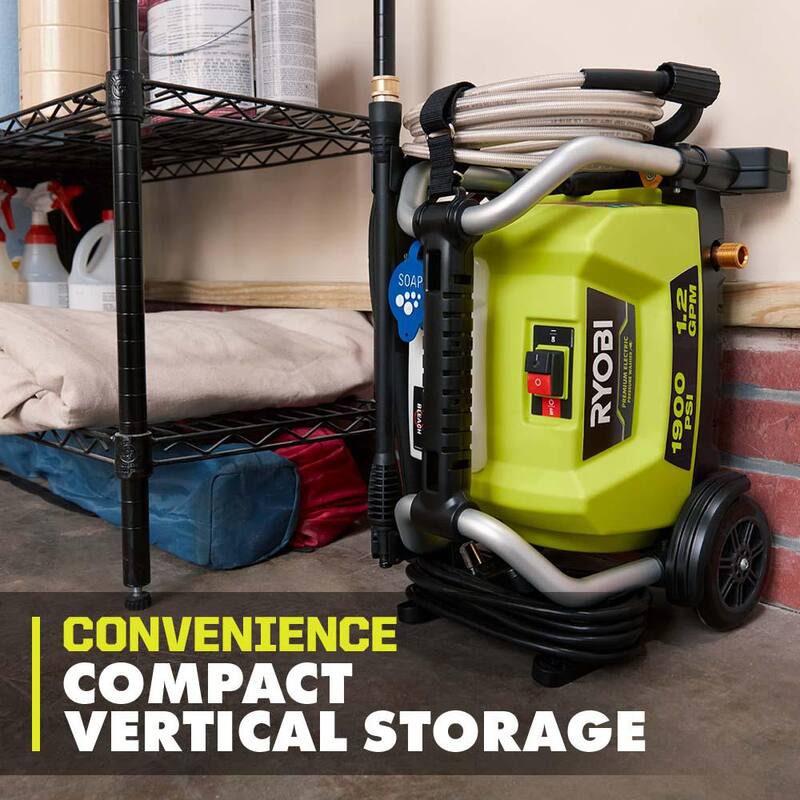 RYOBI 1900 PSI 1.2 GPM Cold Water Wheeled Corded Electric Pressure Washer - RY1419MT