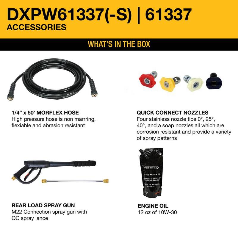 DEWALT 3300 PSI 2.4 GPM Cold Water Gas Pressure Washer with HONDA GCV200 Engine - DXPW61337