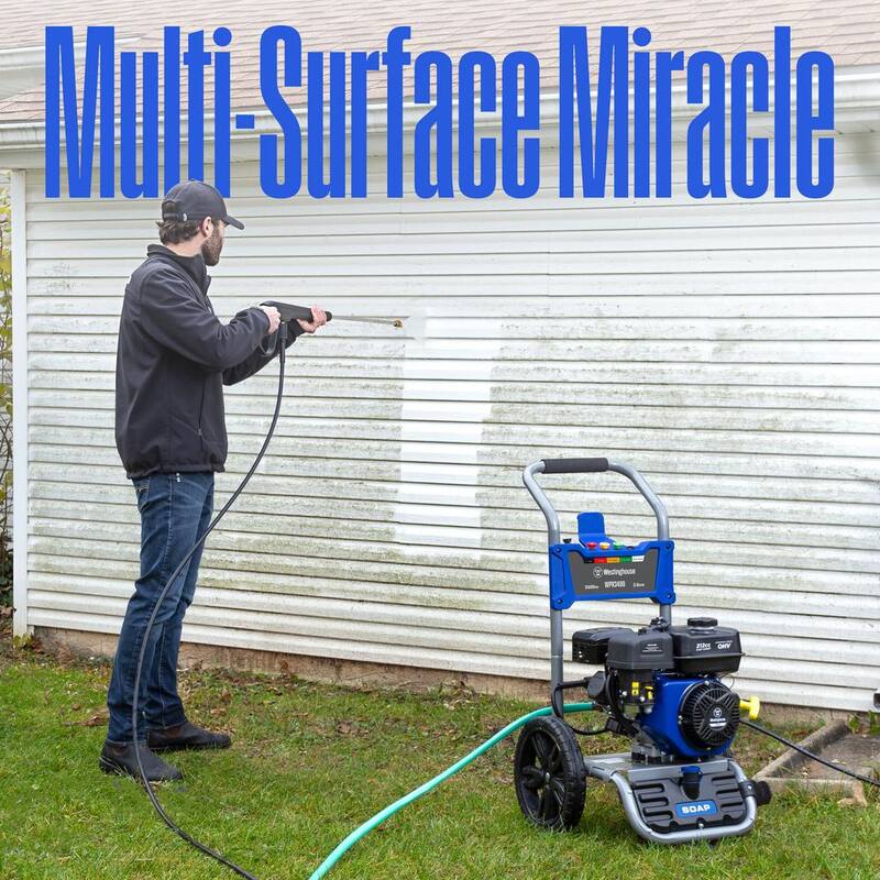 Westinghouse 3400 PSI 2.6 GPM Gas Powered Axial Cam Pump Cold Water Pressure Washer with Soap Tank and 5 Quick Connect Tips - WPX3400