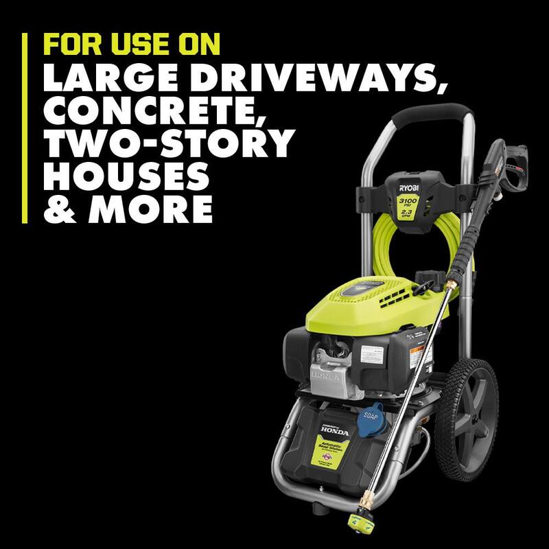 RYOBI 3100 PSI 2.3 GPM Cold Water Gas Pressure Washer with Honda GCV167 Engine - RY803023A