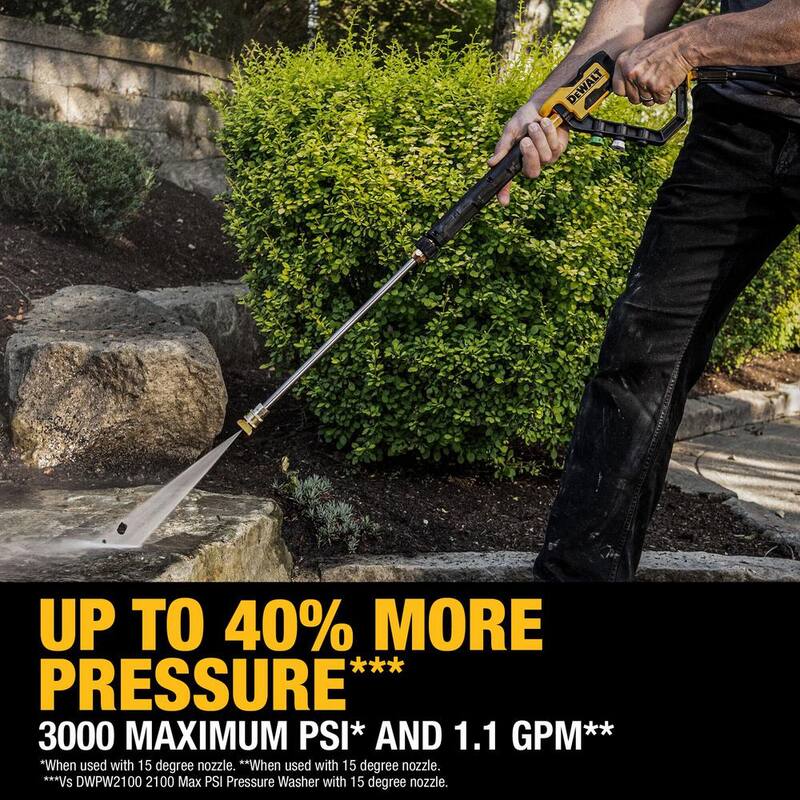 DEWALT 3000 PSI 1.1 GPM 15 Amp Cold Water Electric Pressure Washer with Internal Equipment Storage - DWPW3000