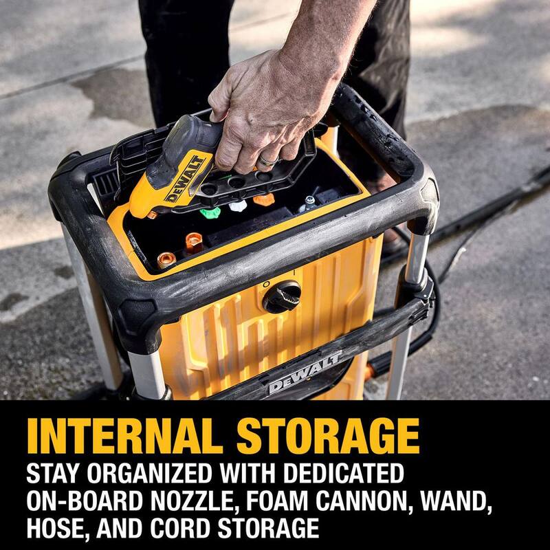 DEWALT 3000 PSI 1.1 GPM 15 Amp Cold Water Electric Pressure Washer with Internal Equipment Storage - DWPW3000