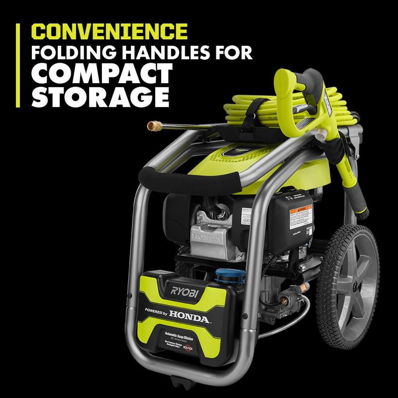 RYOBI 3300 PSI 2.5 GPM Cold Water Gas Pressure Washer with Honda GCV200 Engine - RY803325A