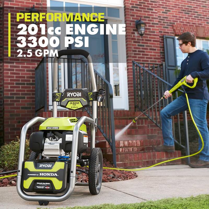 RYOBI 3300 PSI 2.5 GPM Cold Water Gas Pressure Washer with Honda GCV200 Engine - RY803325A