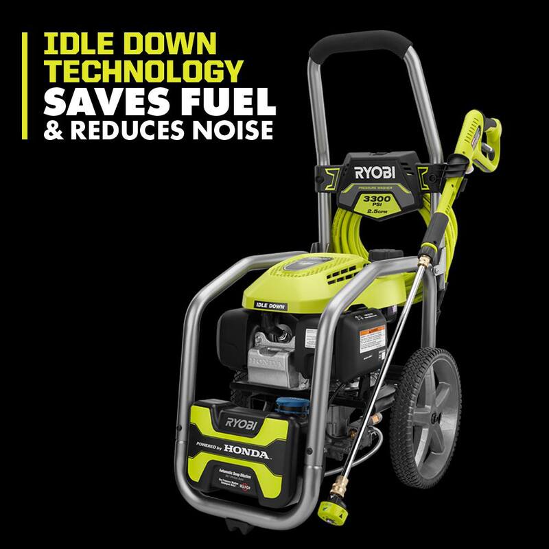 RYOBI 3300 PSI 2.5 GPM Cold Water Gas Pressure Washer with Honda GCV200 Engine - RY803325A