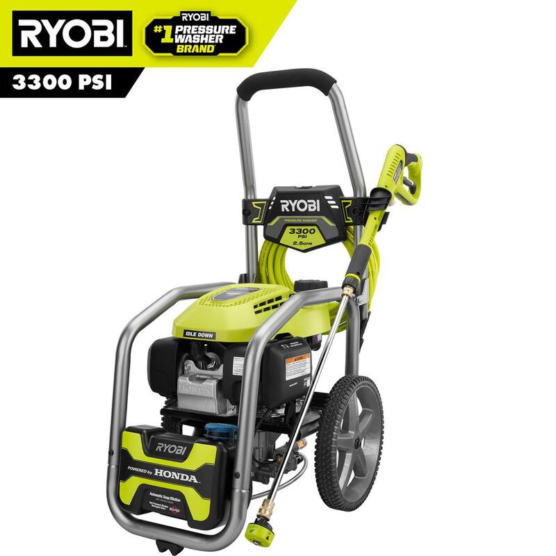 RYOBI 3300 PSI 2.5 GPM Cold Water Gas Pressure Washer with Honda GCV200 Engine - RY803325A