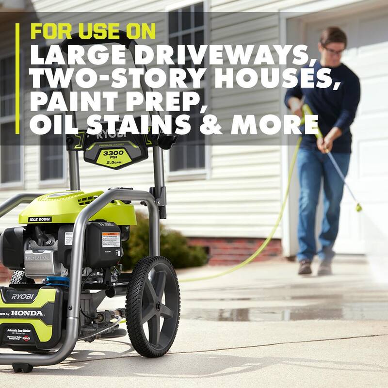 RYOBI 3300 PSI 2.5 GPM Cold Water Gas Pressure Washer with Honda GCV200 Engine - RY803325A