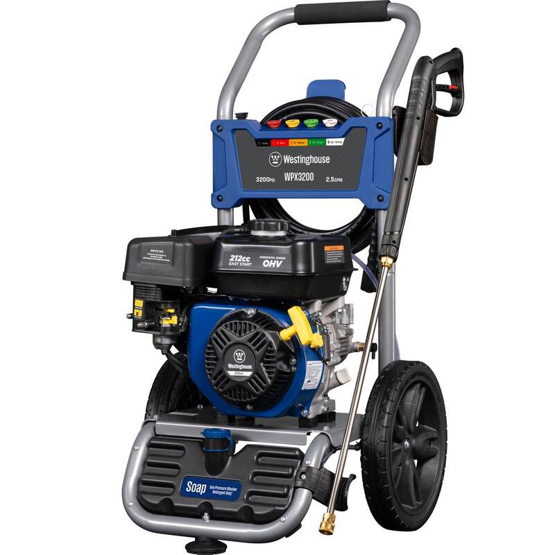 Westinghouse 3200 PSI 2.5 GPM Gas Powered Axial Cam Pump Cold Water Pressure Washer with Soap Tank and 5 Quick Connect Tips - WPX3200