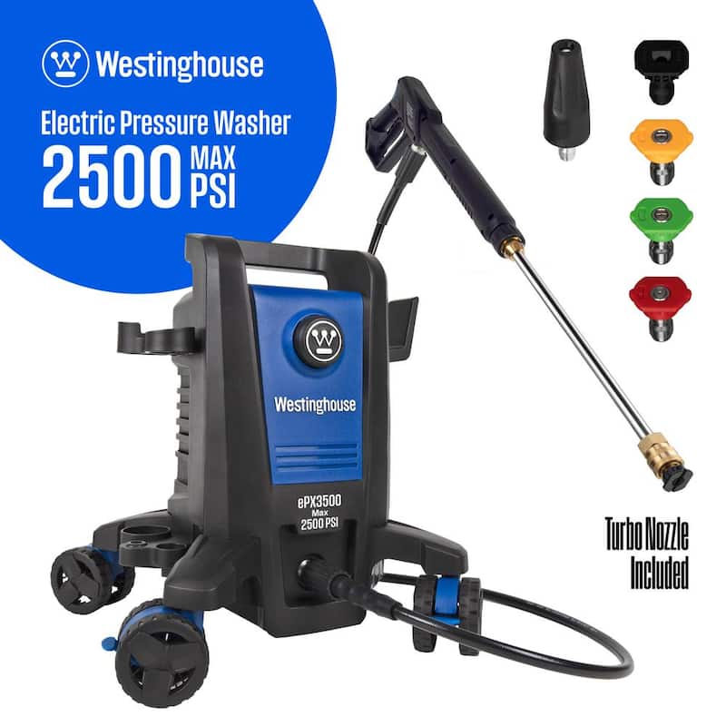 Westinghouse 2500 PSI 1.76 GPM Electric Powered Pressure Washer with Anti-Tipping Technology and 5 Quick Connect Tips - ePX3500