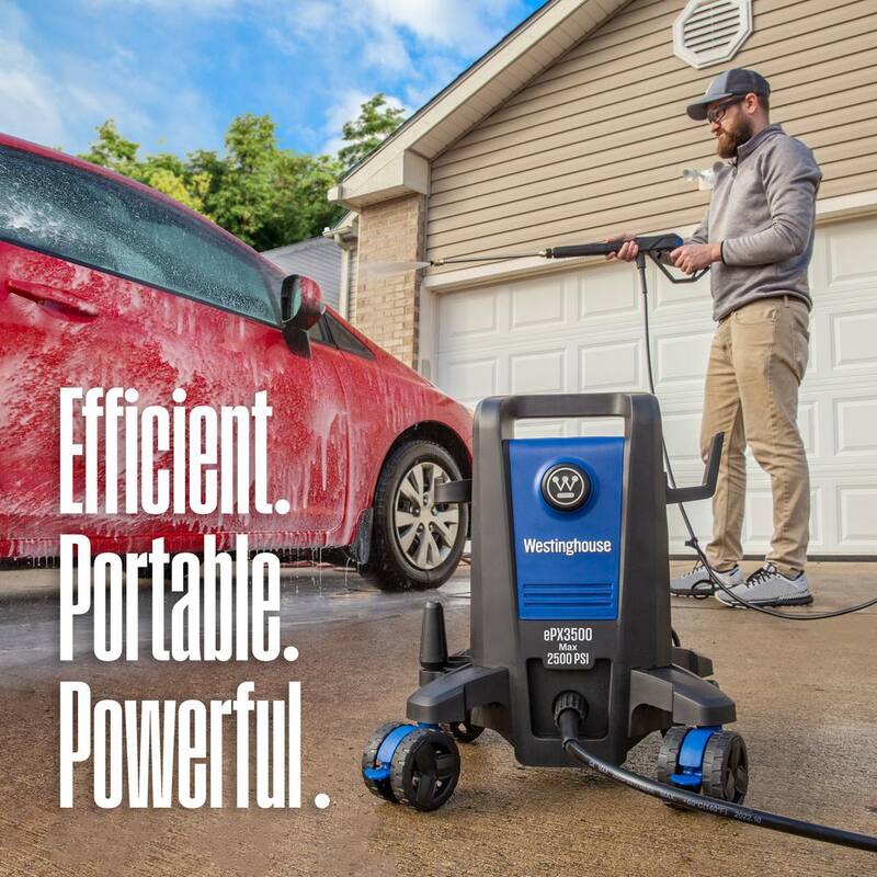 Westinghouse 2500 PSI 1.76 GPM Electric Powered Pressure Washer with Anti-Tipping Technology and 5 Quick Connect Tips - ePX3500
