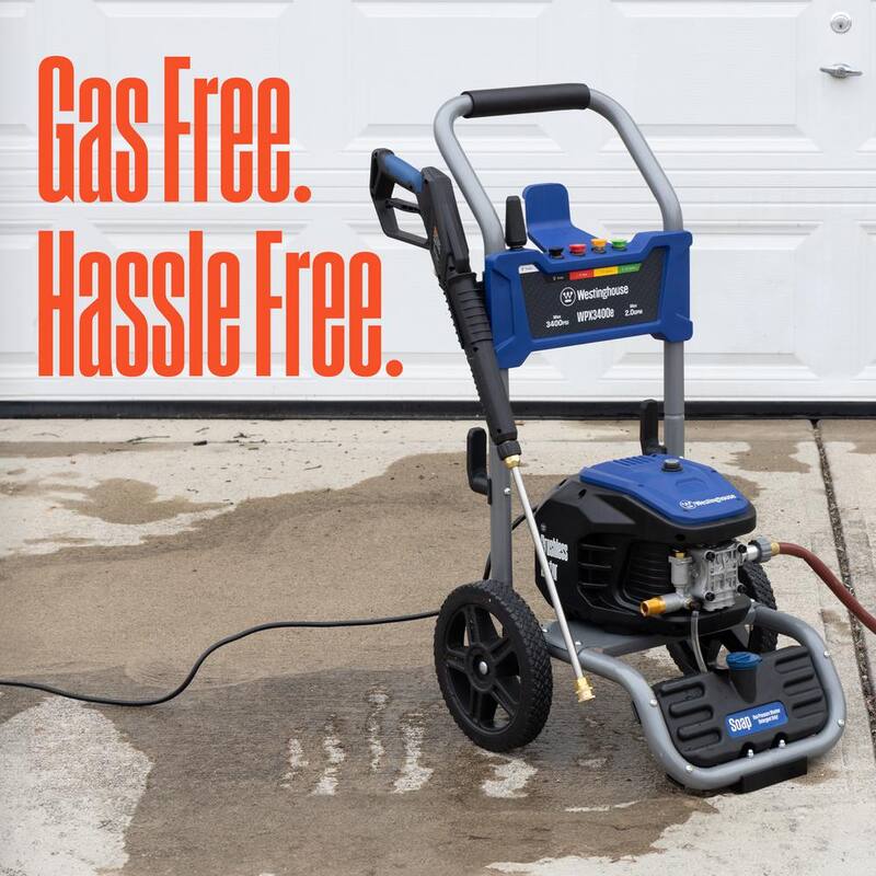 Westinghouse 3400 PSI 2 GPM 13 Amp Electric Powered Pressure Washer with Brushless Motor, Turbo Nozzle and 5 Quick Connect Tips - WPX3400e