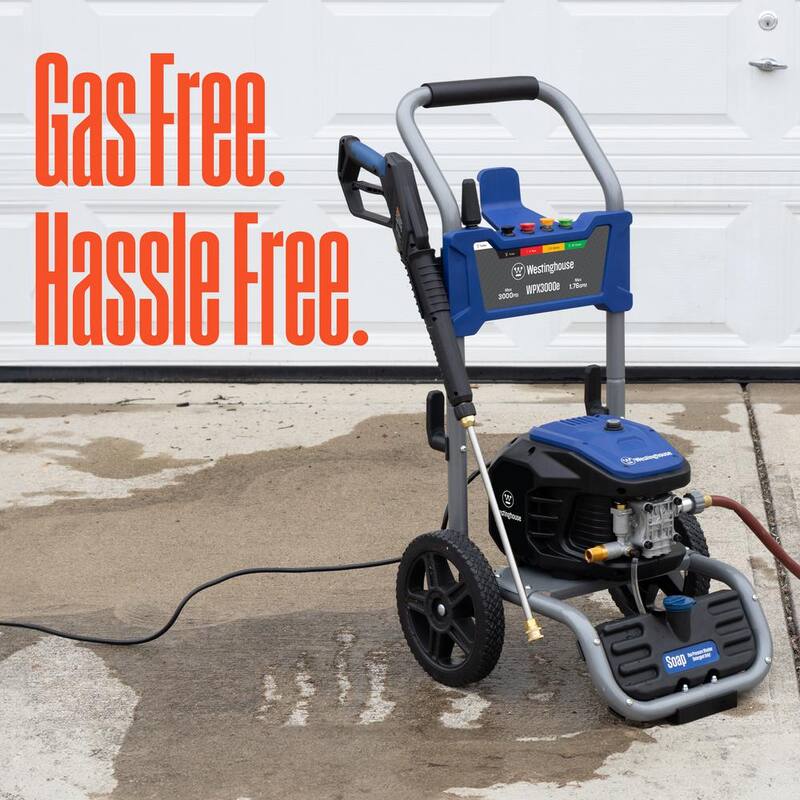 Westinghouse 3000 PSI 1.76 GPM 13 Amp Cold Water Electric Powered Pressure Washer with Turbo Nozzle and 5-Quick Connect Tips - WPX3000e