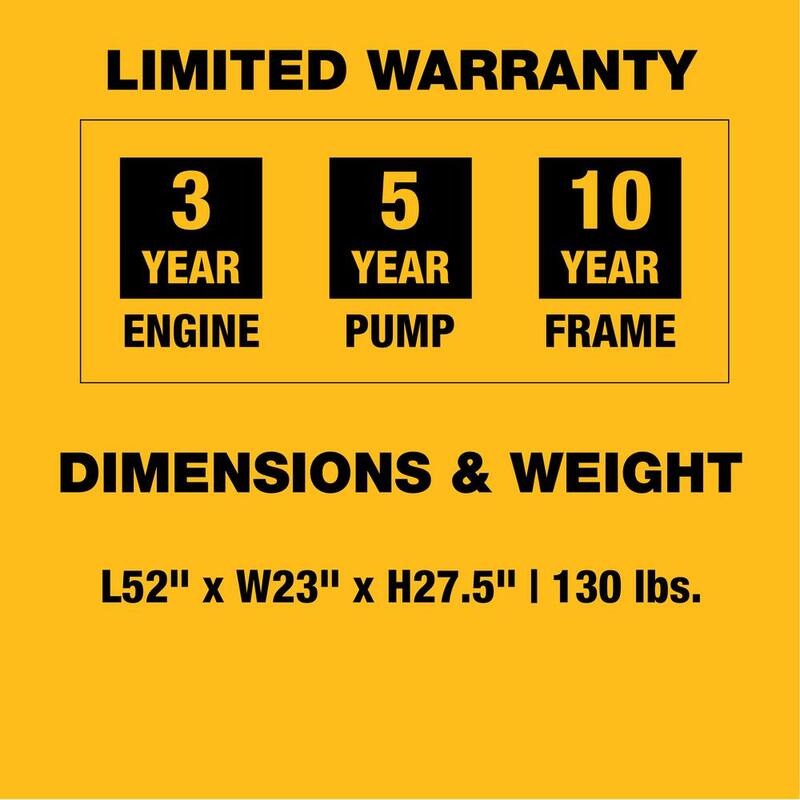 DEWALT 4000 PSI 3.5 GPM Cold Water Gas Pressure Washer with DeWalt 338cc Engine - DXPW61373
