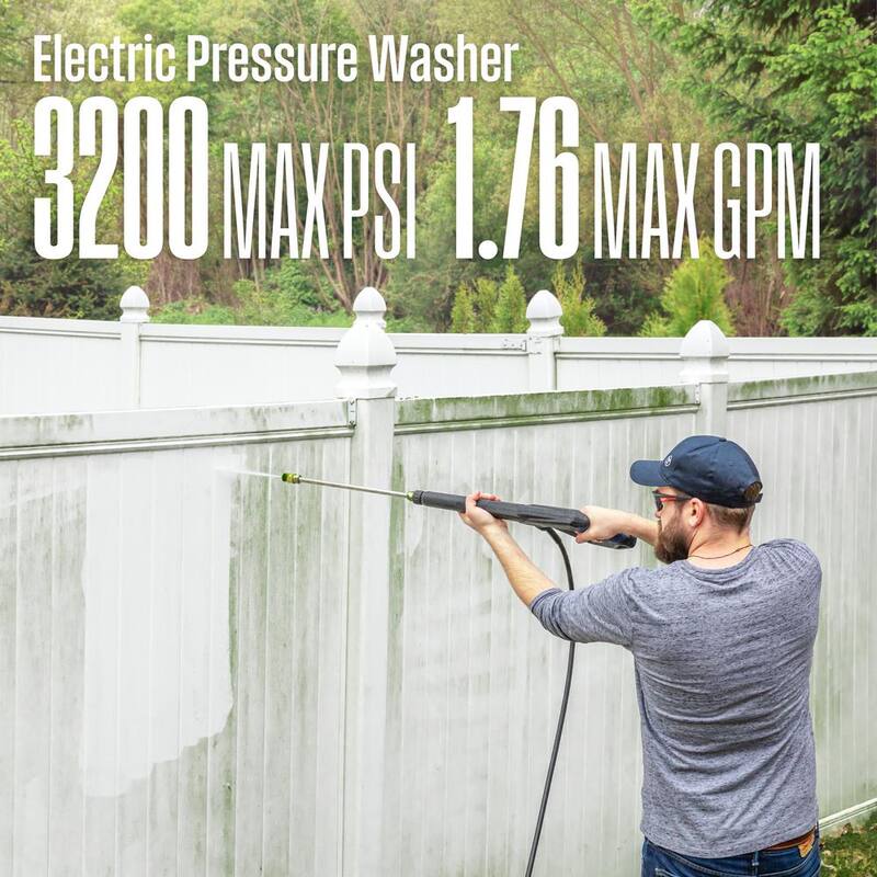 Westinghouse 3200 PSI 1.76 GPM 13 Amp Cold Water Electric Powered Pressure Washer with Turbo Nozzle and 5 Quick Connect Tips - WPX3200e