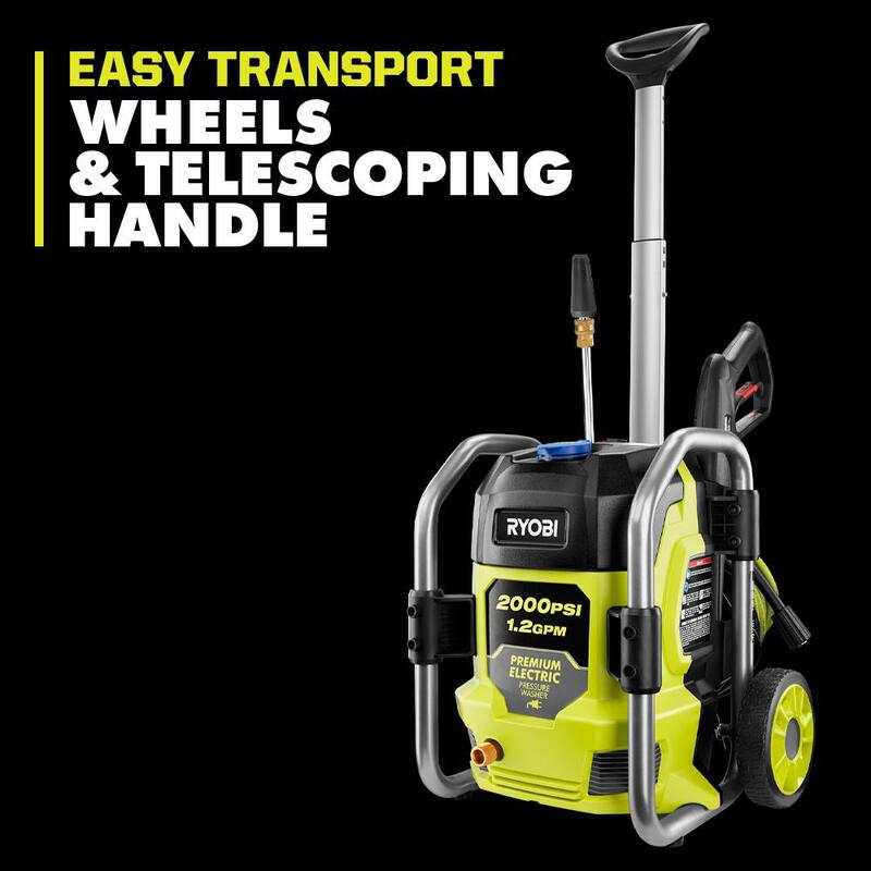 RYOBI 2000 PSI 1.2 GPM Cold Water Electric Pressure Washer with Surface Cleaner - RY142022-SC