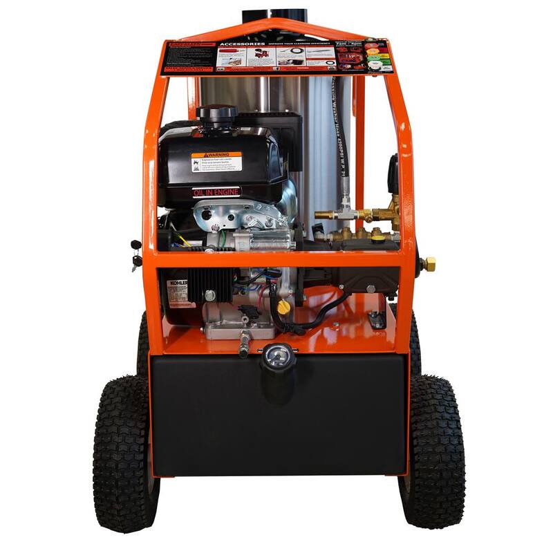 Unbranded Commercial 4000 PSI 3.5 GPM 12-Volt Kohler Gas Driven Hot Water Pressure Washer - EZO4035GKGP12