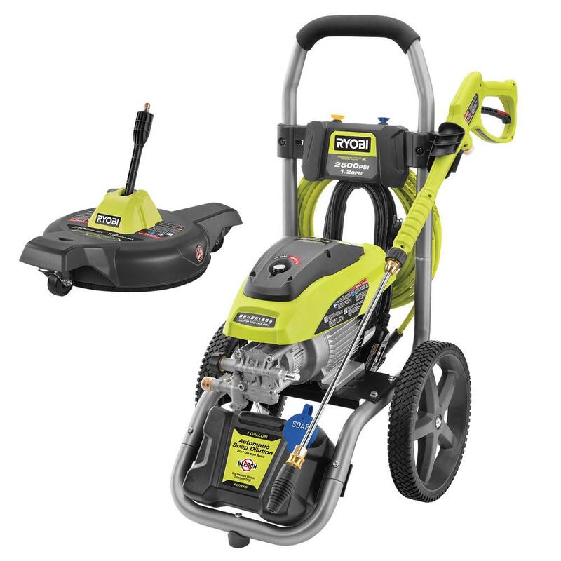 RYOBI 2500 PSI 1.2 GPM Cold Water Electric Pressure Washer and 12 in. Surface Cleaner with Caster Wheels - RY142500-SC312