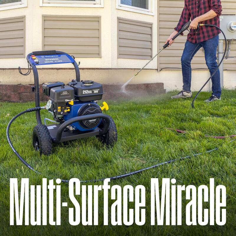 Westinghouse WPX 3600 PSI 2.7 GPM 212 CC Cold Water Gas Powered Triplex Pump Pressure Washer with 5 Quick Connect Nozzles - WPX3600