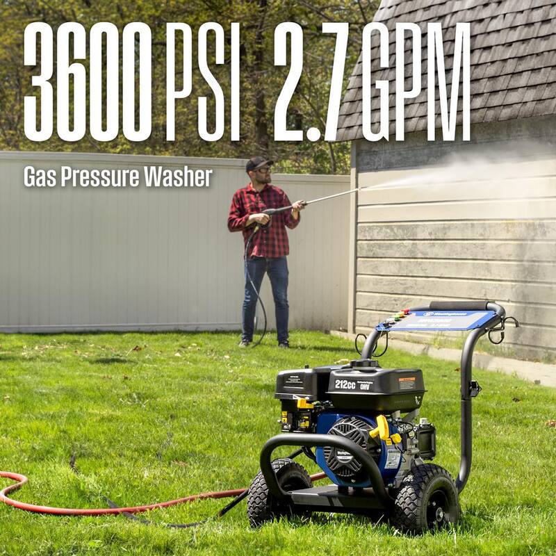 Westinghouse WPX 3600 PSI 2.7 GPM 212 CC Cold Water Gas Powered Triplex Pump Pressure Washer with 5 Quick Connect Nozzles - WPX3600
