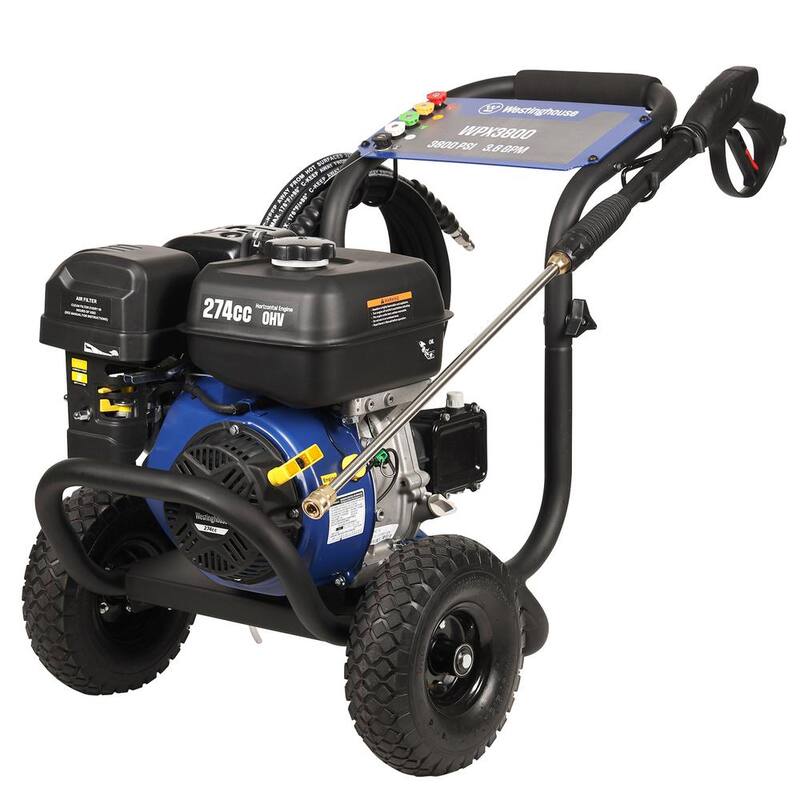 Westinghouse WPX 3800 psi 3.6 GPM 274cc Cold Water Gas Powered Triplex Pump Pressure Washer with 5 Quick Connect Nozzles - WPX3800