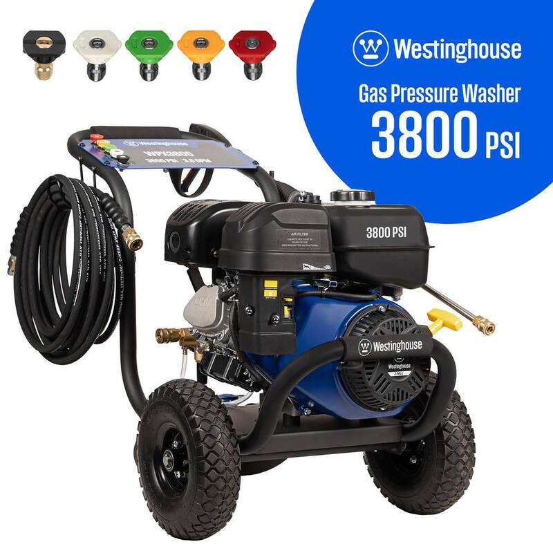 Westinghouse WPX 3800 psi 3.6 GPM 274cc Cold Water Gas Powered Triplex Pump Pressure Washer with 5 Quick Connect Nozzles - WPX3800