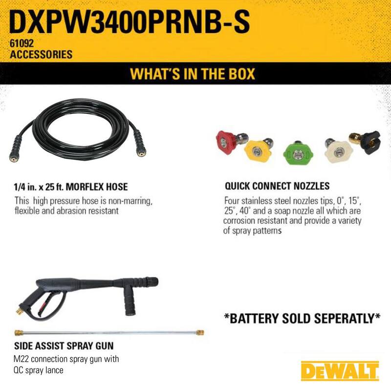 DEWALT 3400 PSI 2.5 GPM Cold Water Gas Pressure Washer with PressuReady DeWalt 208cc Engine - DXPW3400PRNB-S